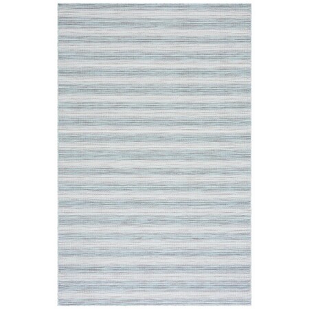 Safavieh 5 ft. 1 in. x 7 ft. 6 in. Hampton Power Loomed Rectangle Rug Aqua & Ivory HTN231L-5